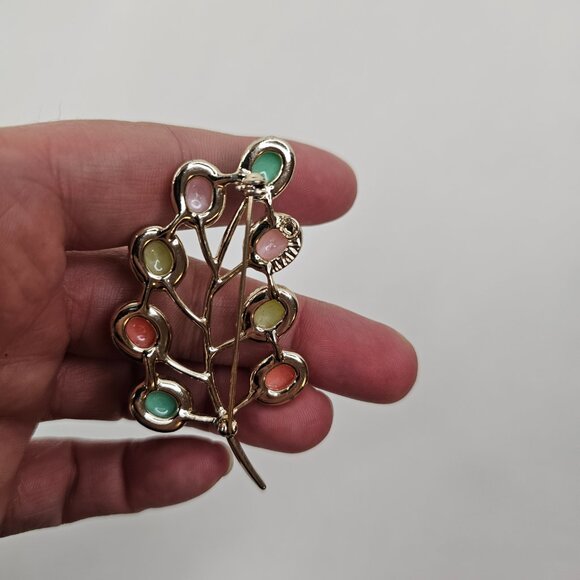 Sarah Coventry Pastel Easter Egg Brooch Candy Land Multicolor Open Back Pin - Picture 8 of 9